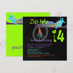 Invitation PixDezines DO-IT-YOURSELF ARRIÈRE - PLAN/ZIP LINE