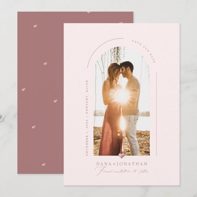 Invitation PixDezines do-it-yourself couleur Blush Arch Enreg (Devant / Derrière)