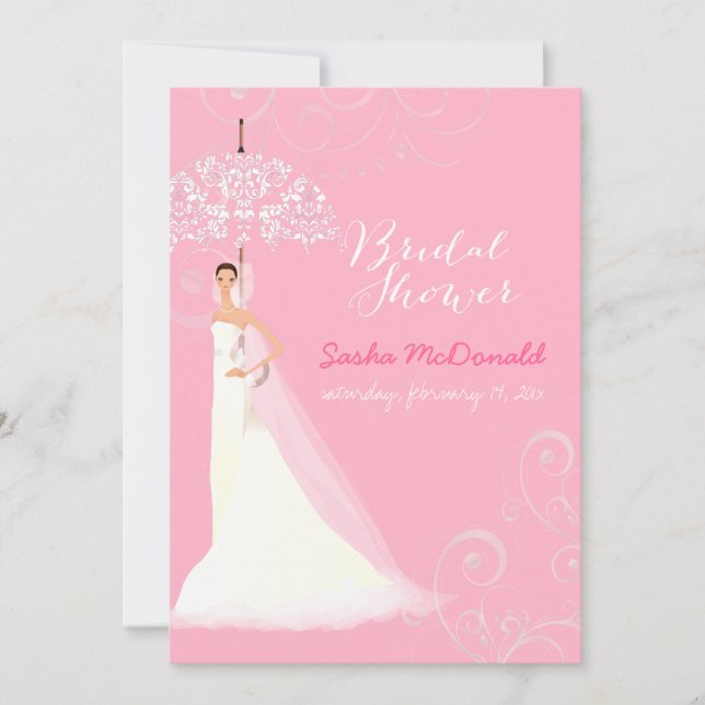 Invitation PixDezines douches nuptiales/parapluie de dentelle (Devant)