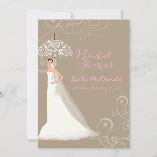 Invitation PixDezines douches/parapluie de dentelle/dossier D (Devant)