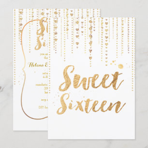Invitation PixDezines doux 16, Golden Hearts Chaînes Parties 