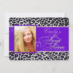 Invitation PixDezines doux léopard 16/violet