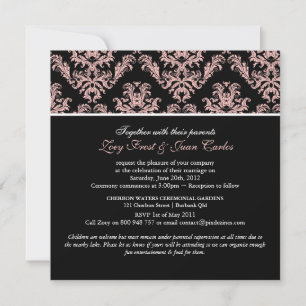 Invitation PixDezines Dusty Rose/Celeste Damask/do-it-yoursel