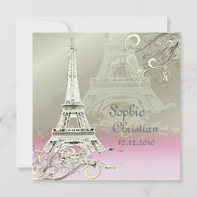 Invitation PixDezines EIFFEL TOUR INVITATIONS/ARRIÈRE - PLAN  (Devant)