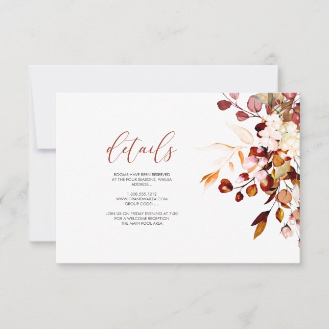 Invitation PixDezines Elegant Rustic Fall Eucalyptus DÉTAILS (Devant)