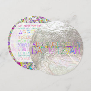 Invitation PixDezines étoiles psychédéliques/néon/bat mitzvah