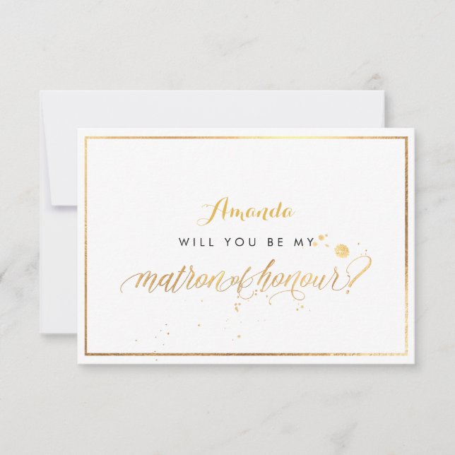 Invitation PixDezines Faux Gold sera-t-il le maître de l'honn (Devant)