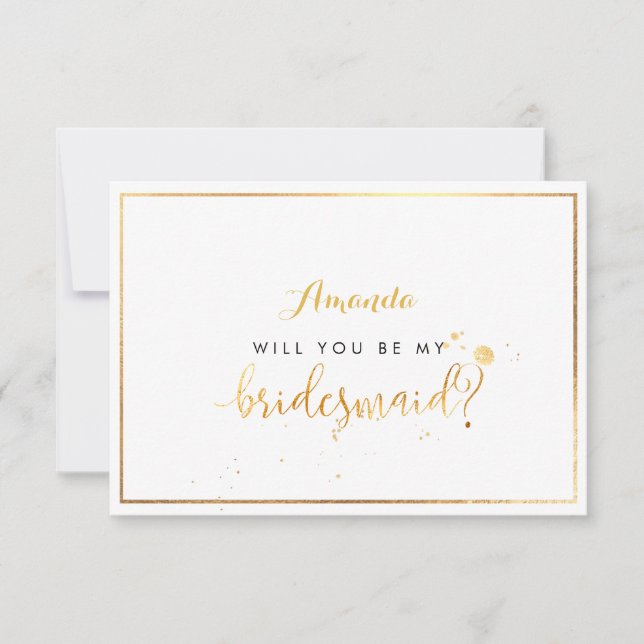 Invitation PixDezines Faux Gold Serez-Vous Ma Femme D'Accueil (Devant)