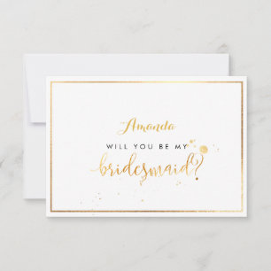 Invitation PixDezines Faux Gold Serez-Vous Ma Femme D'Accueil