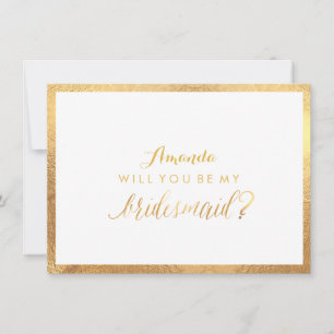 Invitation PixDezines Faux Gold Serez-Vous Ma Femme D'Accueil