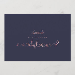 Invitation PixDezines Faux Rose Gold Maid of Honor