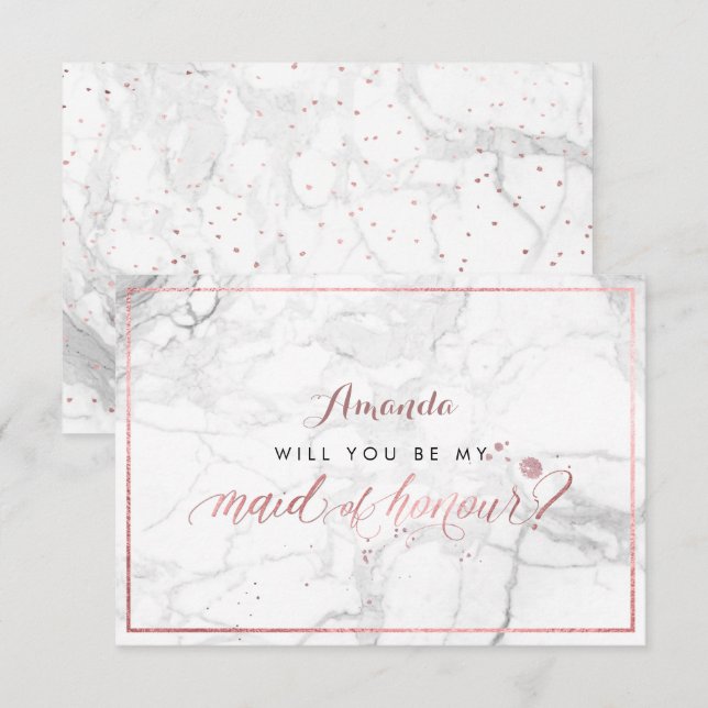Invitation PixDezines Faux Rose Gold sera-t-il l'honneur ? (Devant / Derrière)