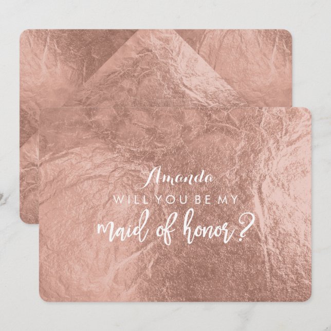 Invitation PixDezines Faux Rose Gold Vous Serez... (Devant / Derrière)
