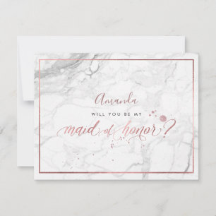 Invitation PixDezines Faux Rose Gold Will You Maid of Honor
