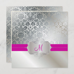 Invitation PixDezines FAUX SILVER DESIREE DAMASK/DO-IT-YOURSE