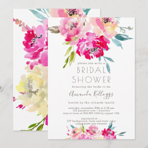 Invitation PixDezines Fête des mariées Aquarelle Peonies