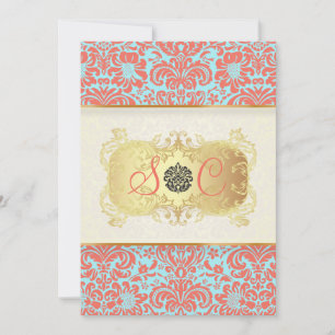 Invitation PixDezines Fidora Damask Vintage
