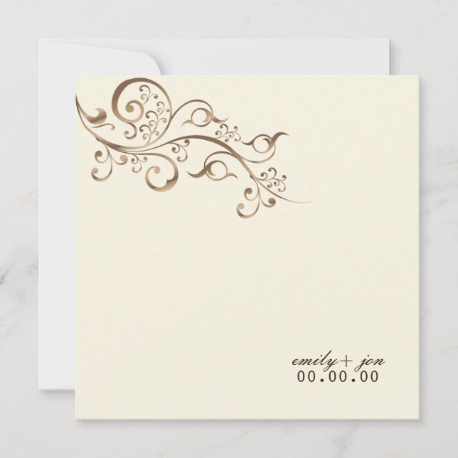 Invitation PixDezines Fils de cuivre, beige de Belize (Devant)