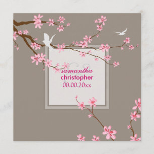 Invitation PixDezines Fleur de cerisiers/arrière - plan do-it