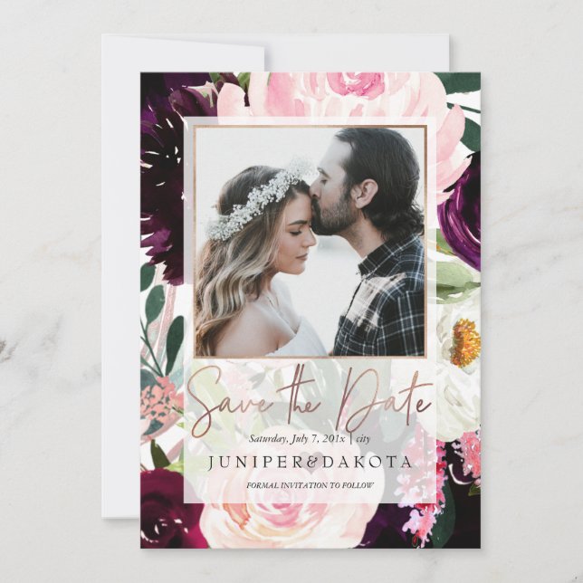 Invitation PixDezines Fleur Rustique Fleur Broussaillée rose  (Devant)