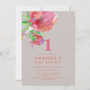 Invitation PixDezines Fleurs d'aquarelle d'anniversaire/do-it