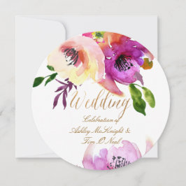 Invitation PixDezines Floral/Aquarelle/Rose