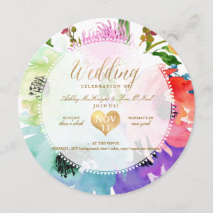 Invitation PixDezines Floral/Aquarelle/Rose