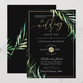 Invitation PixDezines Fronds Palm+Honeypeb
