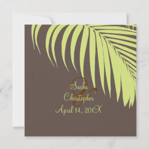 Invitation PixDezines Fronds Palm, Mint Chocolat