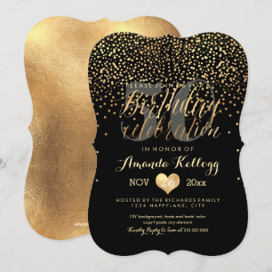 Invitation PixDezines Gold/Faux Foil/Anniversaire