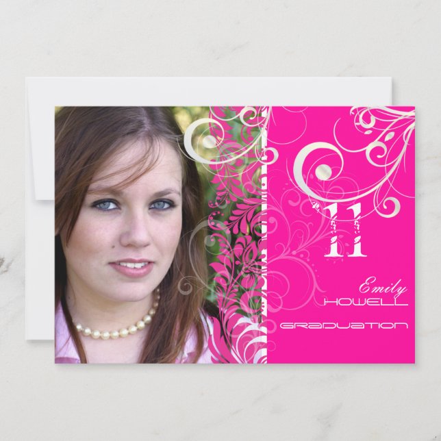 Invitation PixDezines Graduation, Bellissimo Damask (Devant)