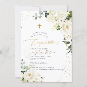 Invitation PixDezines H2 Albâtre Roses Hydrangeas