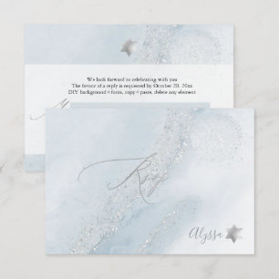 Invitation PixDezines H2 Bleu Poussiéreux Encre+Alcool Mitzva