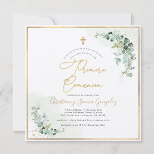 Invitation PixDezines H2 Eucalyptus Première Communion