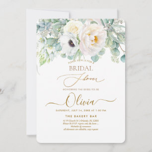 Invitation PixDezines H2 Fleurs de Pivoines et Anémones Blanc