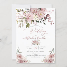 Invitation PixDezines H2 Fleurs Dusty Rose Hydrangeas
