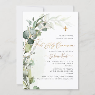 Invitation PixDezines H2 Greenery Gum Foliage Premier Commumi