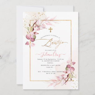 Invitation PixDezines H2 Rose Eucalyptus Bautizo