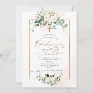 Invitation PixDezines H2 Roses Fleurs Rouges Baptême