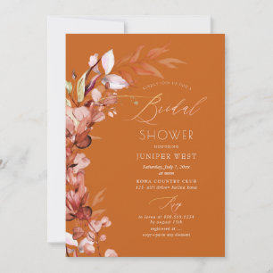 Invitation PixDezines H2 Rust Automne Eucalyptus Baby Shower