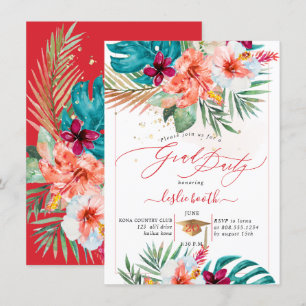 Invitation PixDezines H2 Tropical Paradise Luau Diplôme En
