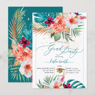 Invitation PixDezines H2 Tropical Paradise Luau Diplôme En