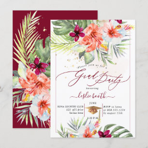 Invitation PixDezines H2 Tropical Paradise Luau Diplôme En