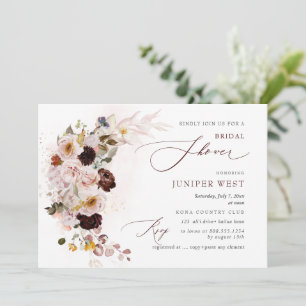 Invitation PixDezines H2 Vintage Fall Flowers Fête des mariée