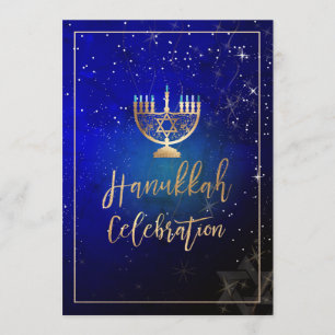 Invitation PixDezines Hanoukka Celebration, Fun Script Police