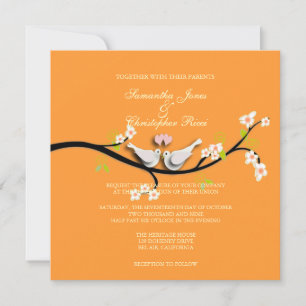 Invitation PixDezines Inséparables/Doves blanches