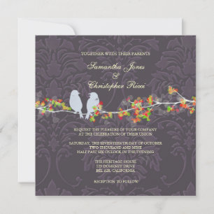 Invitation PixDezines INSÉPARABLES/PURPLE DAMASK