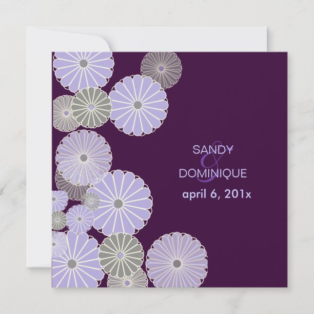 Invitation PixDezines Kiku / violet+prune (Devant)