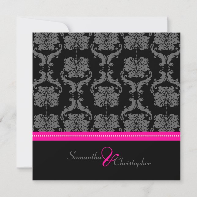 Invitation PixDezines Liliana Damask, arrière - plan personna (Devant)