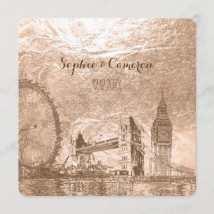 Invitation PixDezines londres urbain/faux feuille